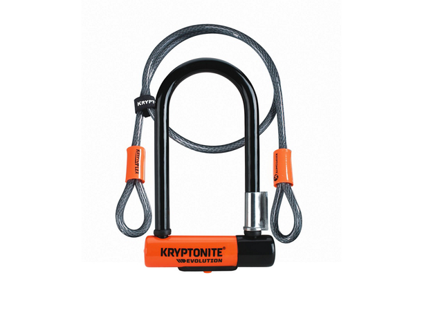 Kryptonite Evolution Mini 7 Bøylelås Med wire, FG-Godkjent 