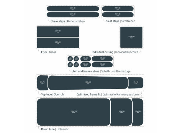 Luxshield Rammebeskyttelse Universal Kit EL Sykkel, Transparent Glossy 