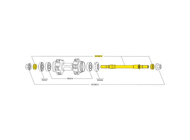 Mavic aksel-kit for Ellipse bakhjul 32386201