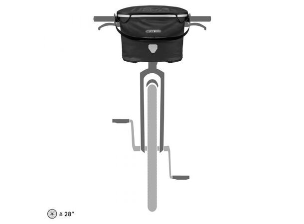 Ortlieb UP-Town HB Mount Sort, 17,5 L, For Styremontering 