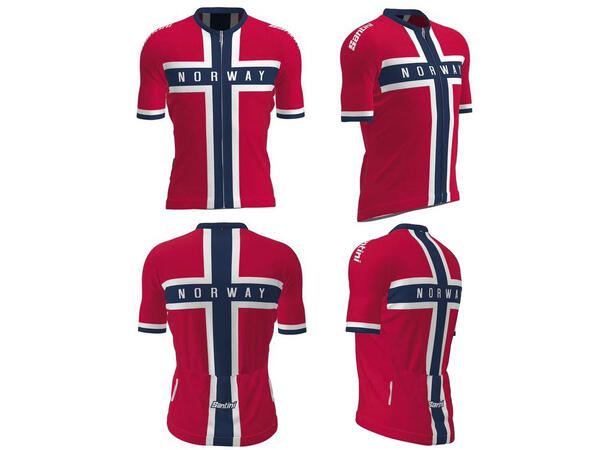 Santini Sykkeltrøye med norsk flagg 3XL 