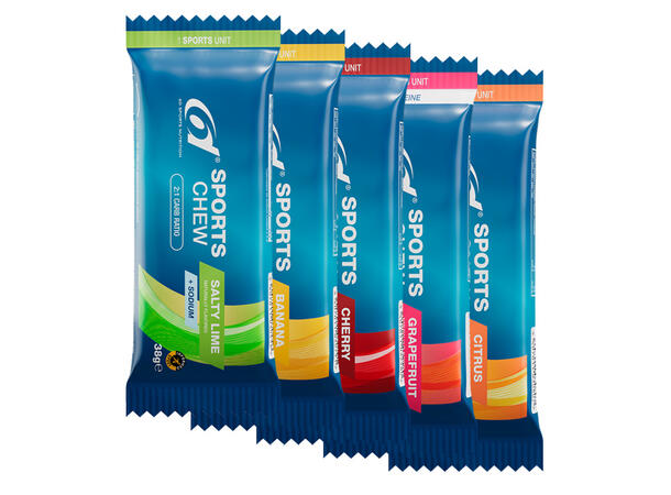 6d Sports Chew, 6 x 38 gram Grape + Koffein 