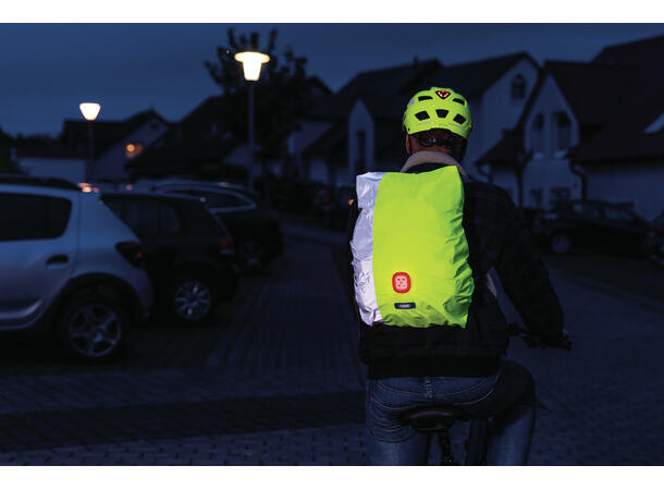 Abus Lumino Night Cover Ryggsekktrekk Oppladbart Baklys, Refleks, Vanntett 