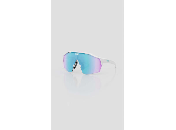 Koo Alibi Briller White Matt / Turquoise Mirror 