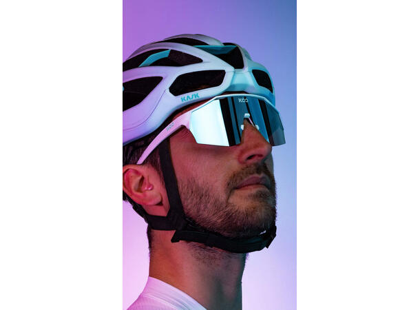 Koo Alibi Briller White Matt / Turquoise Mirror 