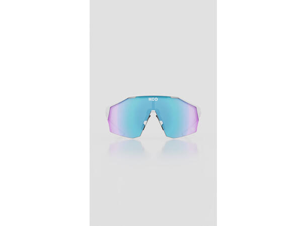 Koo Alibi Briller White Matt / Turquoise Mirror 