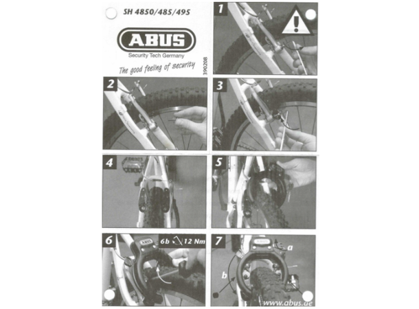 Abus Halter SH485/495 Adapter BrakeBoost Beslag til mont. av ringlås ved brems 