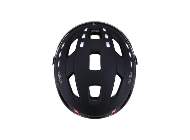 BBB District BHE-163 Hjelm M/L 54-60cm, Lys 24 LED, m/Visir 
