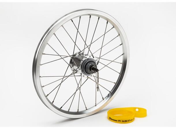 Brompton BSR Bakhjul med 3 girs nav 16", Sølv, for 3 girs sykkel 