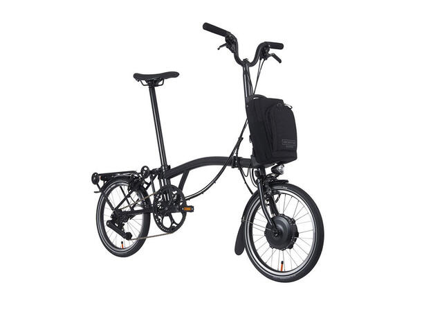 Brompton H4R Sammenleggbar EL-Sykkel Titan bakramme,4 gir,15,9kg, Black Met 
