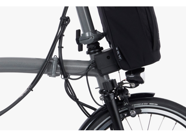Brompton H4R Sammenleggbar EL-Sykkel Titan bakramme,4 gir,15,9kg, Black Met 