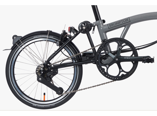 Brompton H4R Sammenleggbar EL-Sykkel Titan bakramme,4 gir,15,9kg, Black Met 