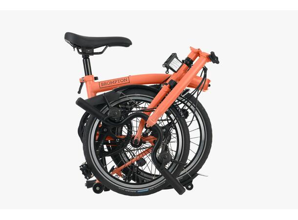 Brompton H6R Sammenleggbar sykkel 6 gir, 12.3kg, stålramme, Fire Coral 
