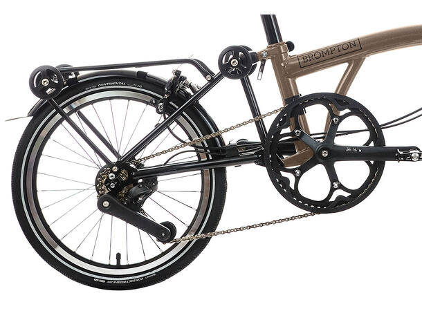 Brompton M4R P Line Sammenleggbar Sykkel 4 gir, 10,2 kg, Titan bakramme og gaffel 
