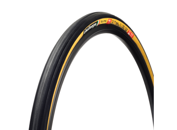 Challenge Elite Pro Tubular Black/Tan, 700x25, Handmade tubular 