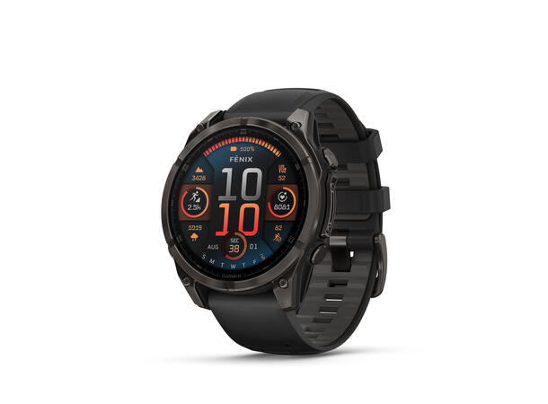 Garmin Fenix 8, 47 mm Sapphire, Karbongrå DLC-Titan