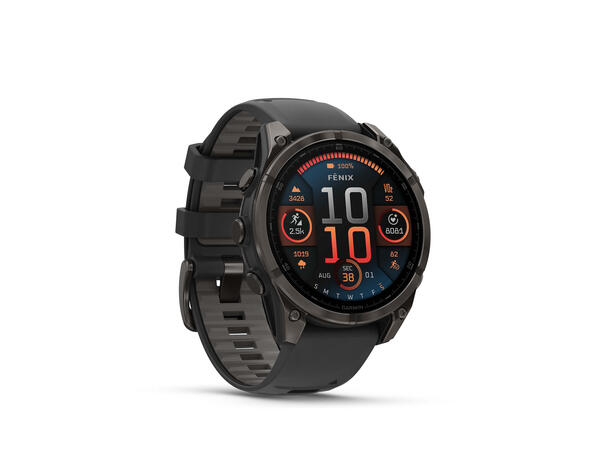 Garmin Fenix 8, 47 mm Sapphire, Karbongrå DLC-Titan