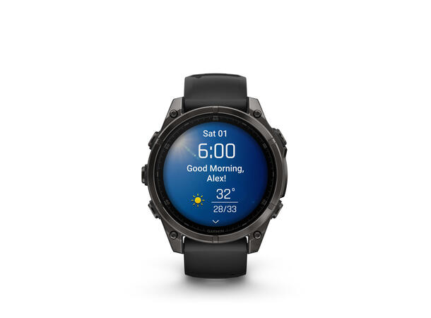 Garmin Fenix 8, 47 mm Sapphire, Karbongrå DLC-Titan