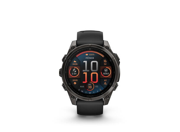Garmin Fenix 8, 47 mm Sapphire, Karbongrå DLC-Titan 