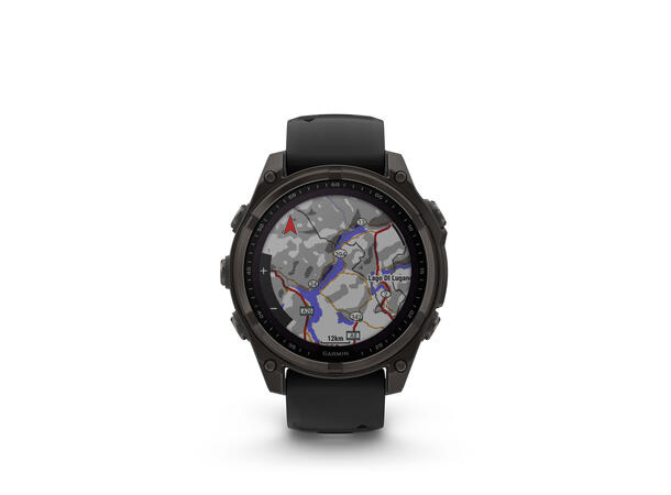 Garmin Fenix 8, 47 mm, Solar Sapphire, Karbongrå DLC-titan 