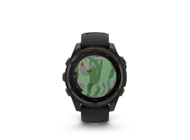 Garmin Fenix 8, 47 mm, Solar Sapphire, Karbongrå DLC-titan 