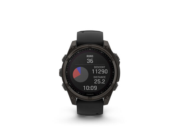 Garmin Fenix 8, 47 mm, Solar Sapphire, Karbongrå DLC-titan 