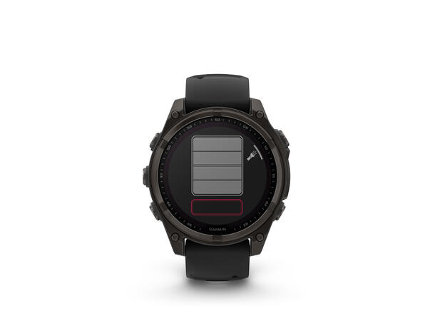 Garmin Fenix 8, 47 mm, Solar Sapphire, Karbongrå DLC-titan 