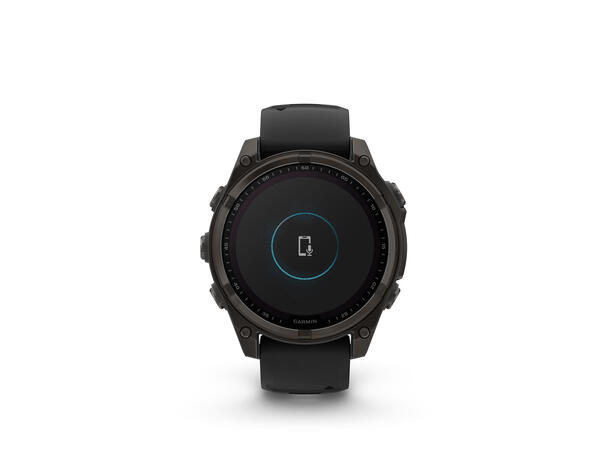 Garmin Fenix 8, 47 mm, Solar Sapphire, Karbongrå DLC-titan