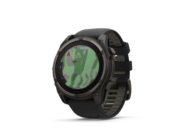 Garmin Fenix 8, 51 mm, Solar Sapphire, Karbongrå DLC-titan