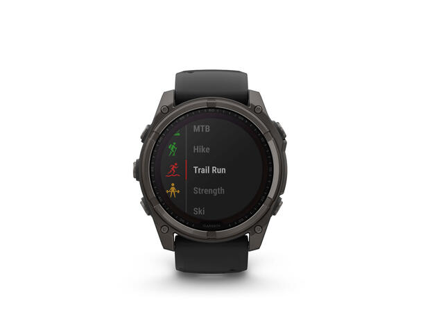 Garmin Fenix 8, 51 mm, Solar Sapphire, Karbongrå DLC-titan 
