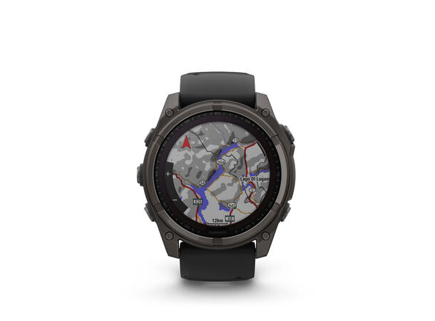 Garmin Fenix 8, 51 mm, Solar Sapphire, Karbongrå DLC-titan