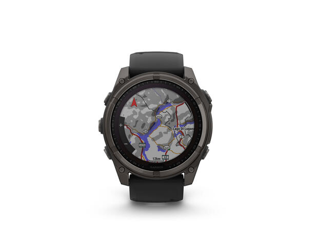 Garmin Fenix 8, 51 mm, Solar Sapphire, Karbongrå DLC-titan 