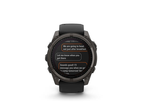 Garmin Fenix 8, 51 mm, Solar Sapphire, Karbongrå DLC-titan 