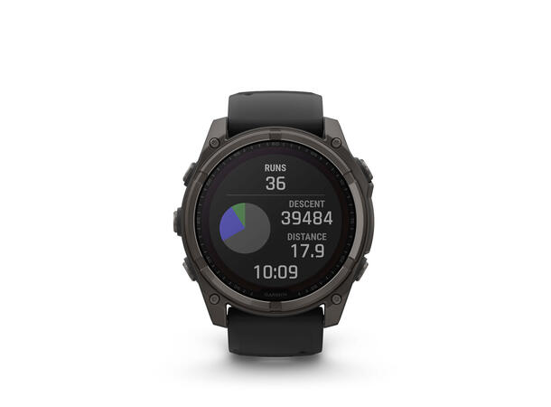 Garmin Fenix 8, 51 mm, Solar Sapphire, Karbongrå DLC-titan 