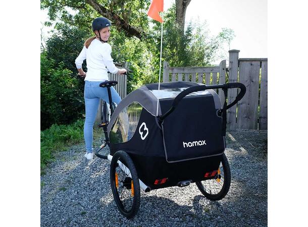 Hamax Traveller Sykkelvogn Mørk Blå/Sort, to seter 