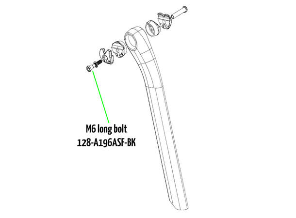 M6 long bolt for Factor Salpinne 128-A196ASF-BK 