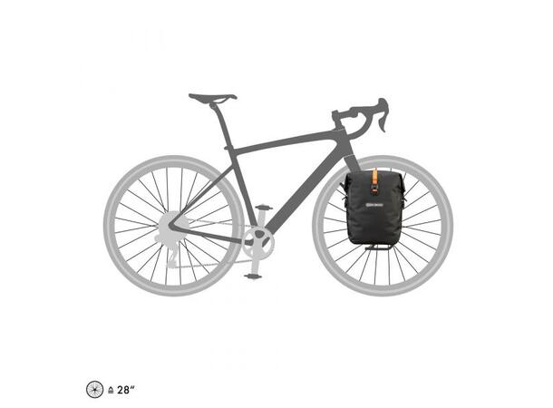 Ortlieb Gravel-Pack Sykkelvesker Sort, 2x12,5L, For frontbærer 