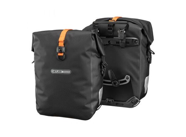 Ortlieb Gravel-Pack Sykkelvesker Sort, 2x12,5L, For frontbærer 