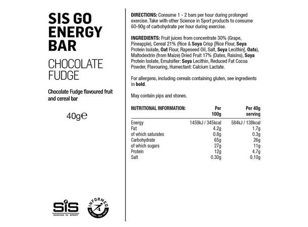SiS GO Energibar Chocolate Fudge, 40 g 