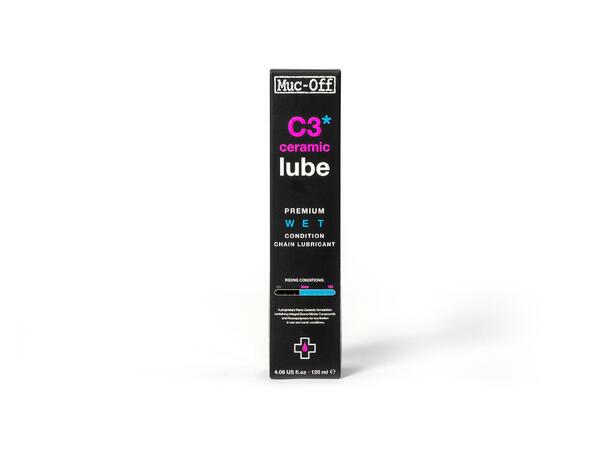 Muc-Off C3 Ceramic Wet Lube 120ml For våte forhold, Dryppflaske 